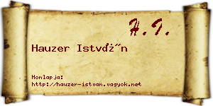 Hauzer István névjegykártya