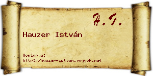 Hauzer István névjegykártya