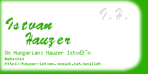 istvan hauzer business card